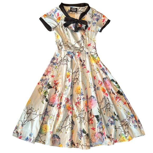 Hearts & Roses Floral Pinup Rockabilly Kimono Style Dress 4 - Picture 1 of 8